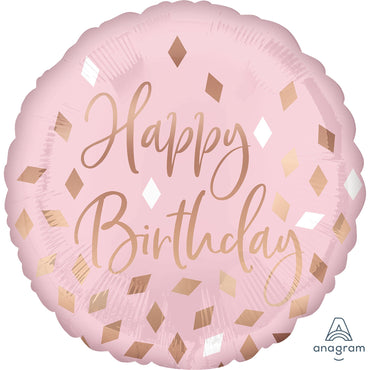 Blush Happy Birthday Foil Balloon 45cm Each