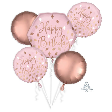 Blush Birthday Balloon Bouquet 5pk