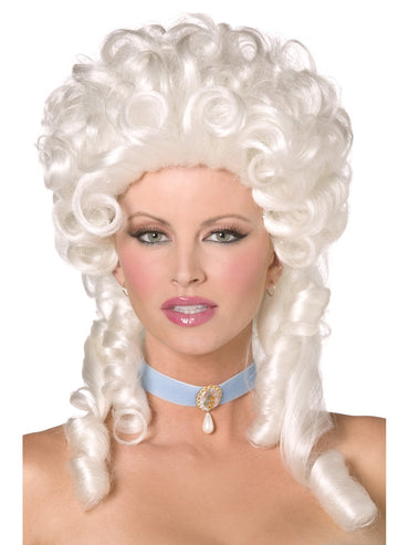White Baroque Wig - Party Savers