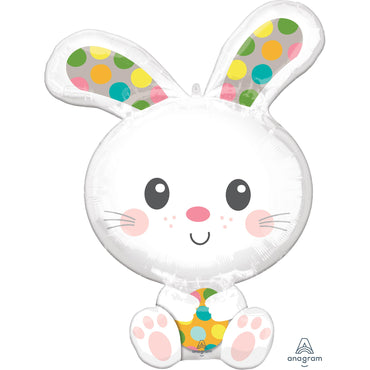 Easter Spotted Bunny Supershape Foil Balloon 58cm x 73cm Each