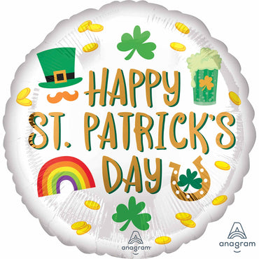 Happy St Patrick's Day Icons Foil Balloon 45cm Each