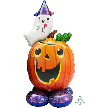 AirLoonz Halloween Pumpkin & Ghost Foil Balloon 71cm x 142cm inches Each - Party Savers
