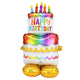 AirLoonz Happy Birthday Cake Foil Balloon 71cm x 139cm Each - Party Savers