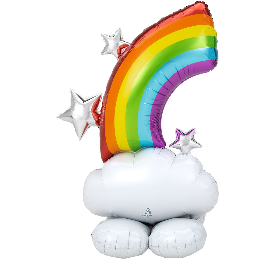 AirLoonz Rainbow & Clouds Foil Balloon 132cm x 91cm Each - Party Savers