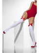 White Opaque Hold-Ups With Red Bows - Party Savers