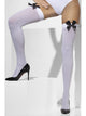 White Opaque Hold-Ups With Black Bows - Party Savers