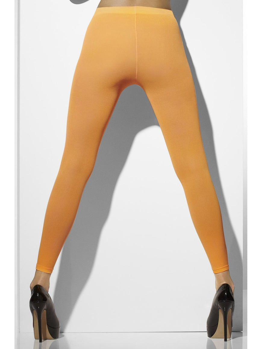 Orange Opaque Footless Tights - Party Savers
