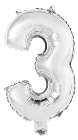 Number 4 Silver Foil Balloon 35cm - Party Savers