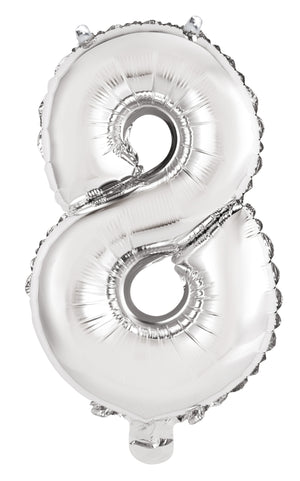 Number 1 Silver Foil Balloon 35cm - Party Savers