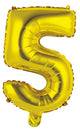 Number 5 Gold Foil Balloon 35cm - Party Savers
