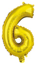 Number 6 Gold Foil Balloon 35cm - Party Savers