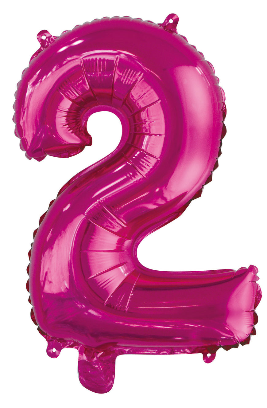 Number 1 Bright Pink Foil Balloon 35cm - Party Savers
