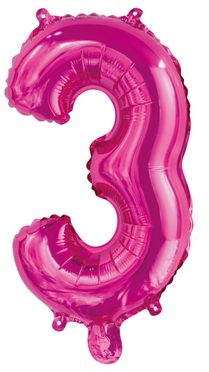 Number 1 Bright Pink Foil Balloon 35cm - Party Savers