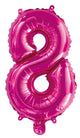Number 8 Bright Pink Foil Balloon 35cm - Party Savers