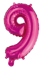 Number 6 Bright Pink Foil Balloon 35cm - Party Savers
