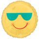 Yellow Smiley Face & Sunglasses Foil Balloon 45cm Each