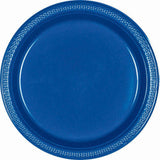 Royal Blue Plastic Snack Plates 18cm 20pk - Party Savers