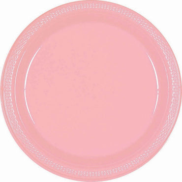 Pastel Pink Plastic Snack Plates 18cm 20pk - Party Savers