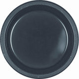 Black Plastic Snack Plates 18cm 20pk - Party Savers