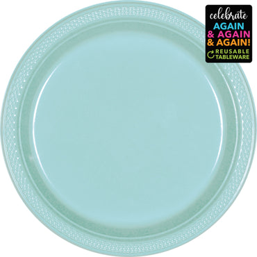 Robin's Egg Blue Premium Plastic Plates 17cm 20pk
