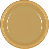 Gold Plastic Snack Plates 18cm 20pk - Party Savers