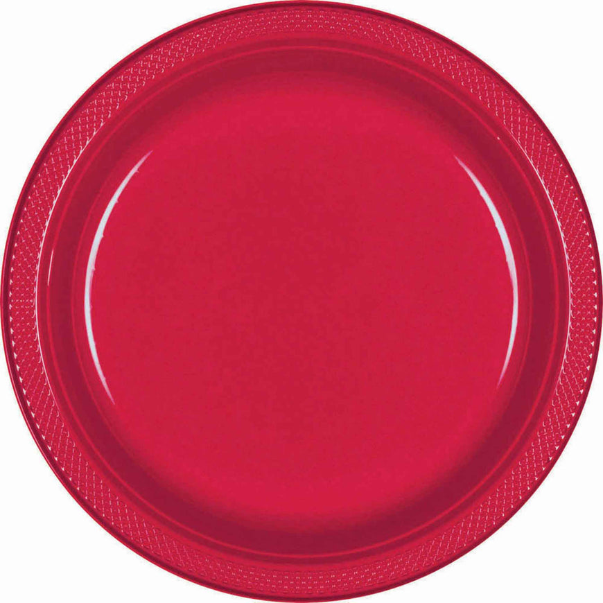 Bright Pink Plastic Snack Plates 18cm 20pk - Party Savers