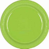 Green Plastic Snack Plates 18cm 20pk - Party Savers