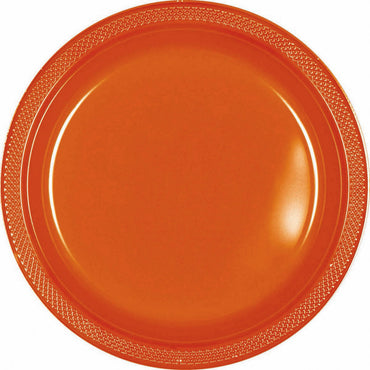 Orange Plastic Lunch Plates 23cm 20pk - Party Savers