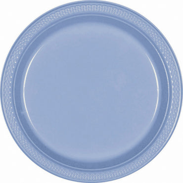 Pastel Blue Plastic Lunch Plates 23cm 20pk - Party Savers