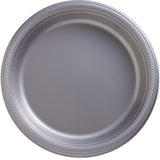 Black Plastic Lunch Plates 23cm 20pk - Party Savers