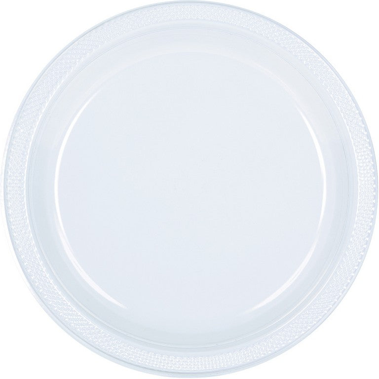 Black Plastic Lunch Plates 23cm 20pk - Party Savers