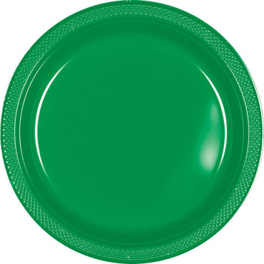 Green Plastic Banquet Plates 26cm 20pk - Party Savers