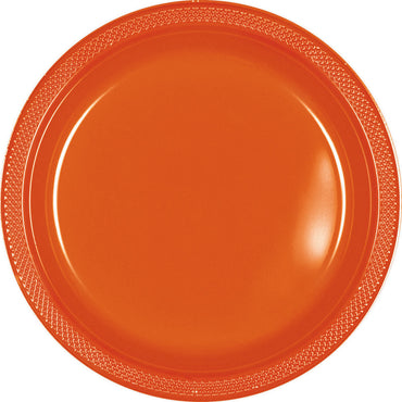Orange Plastic Banquet Plates 26cm 20pk - Party Savers