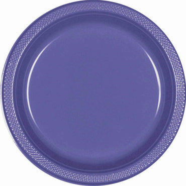 Purple Plastic Banquet Plates 26cm 20pk - Party Savers