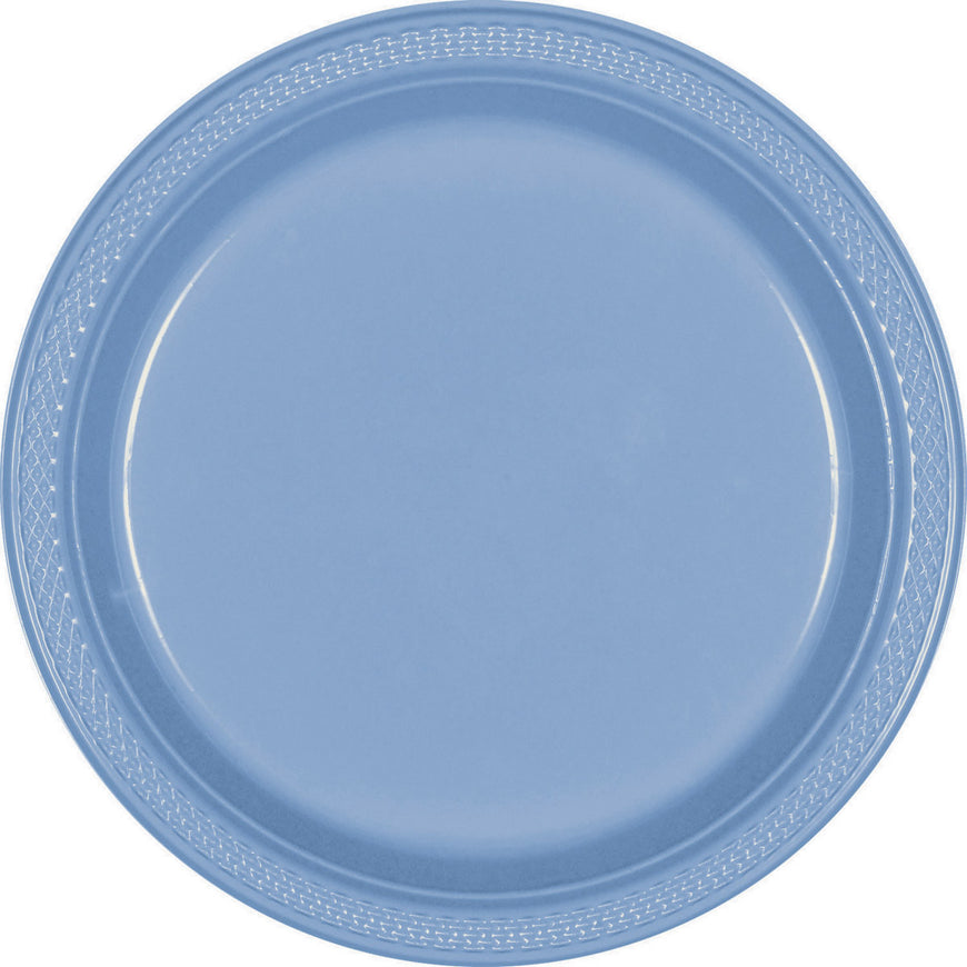 Pastel Blue Plastic Banquet Plates 26cm 20pk - Party Savers