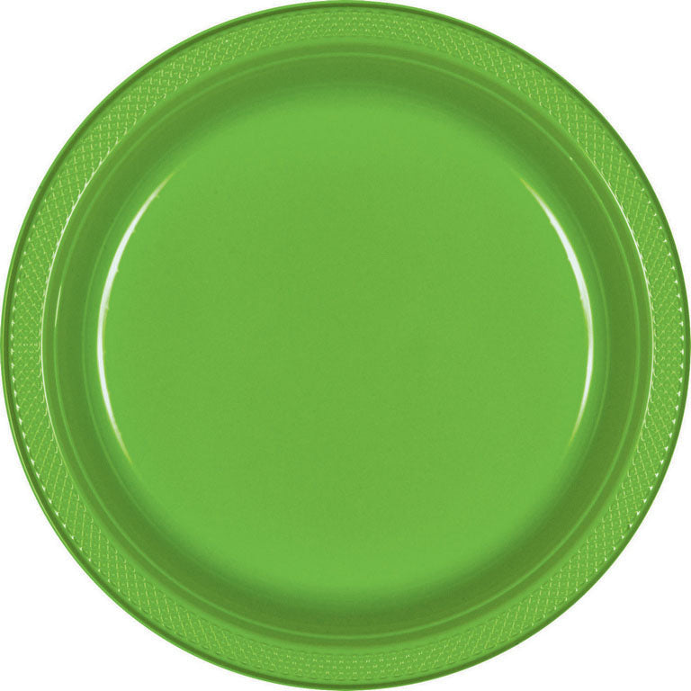 Lime Green Plastic Lunch Plates 23cm 20pk - Party Savers