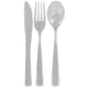 Silver Premium Glittering Plastic Cutlery Set 48pk - Party Savers