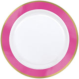Bright Pink Premium Plastic Dinner Plates 25.4cm 10pk - Party Savers