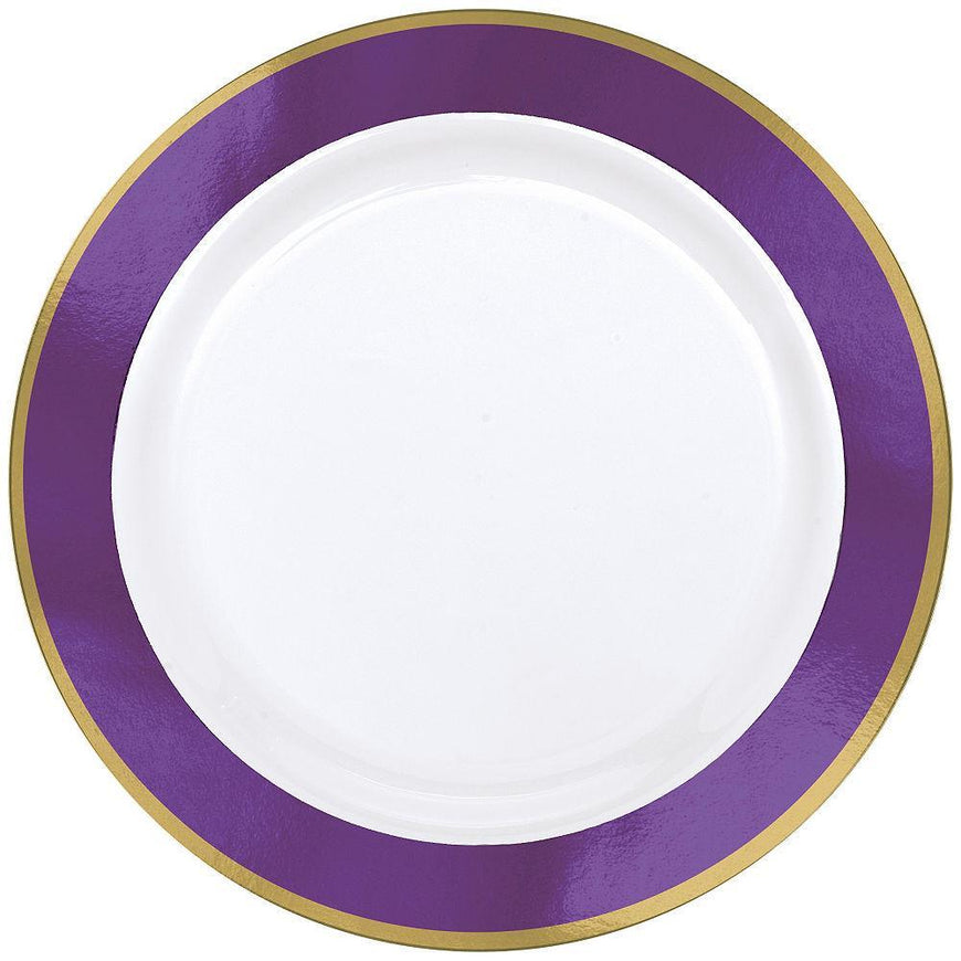 Purple Premium Plastic Dinner Plates 25.4cm 10pk - Party Savers