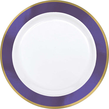 Purple Premium Plastic Lunch Plates 19cm 10pk - Party Savers
