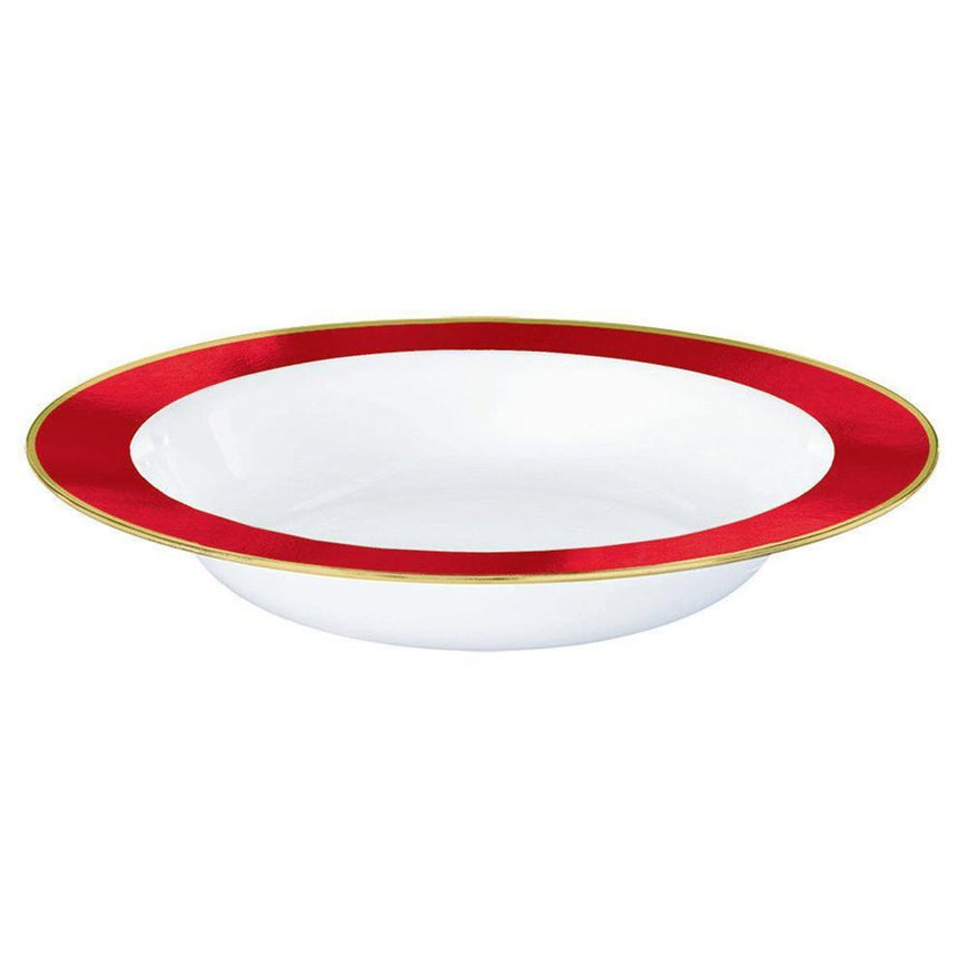 Red Premium Plastic Bowl 354ml 10pk - Party Savers