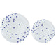 Bright Royal Blue Dotted Hot Stamped Premium Plastic Plates 20pk
