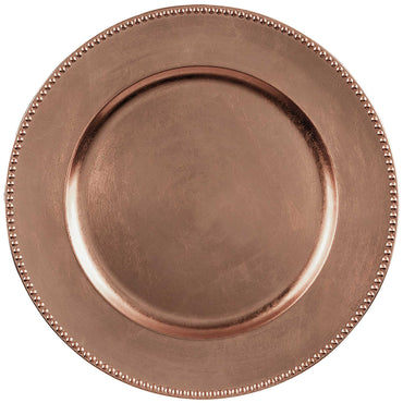 Premium Charger Plate Metallic Rose Gold Each