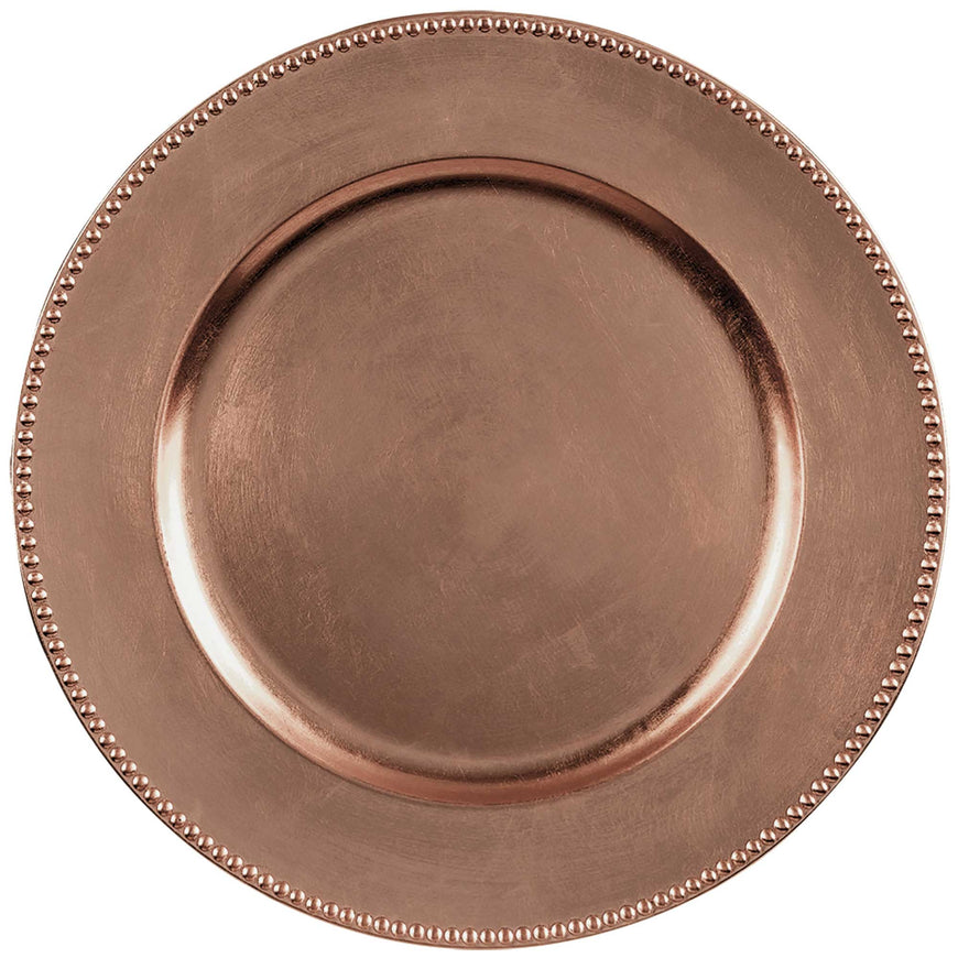 Premium Charger Plate Metallic Rose Gold Each