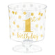 1st Birthday Hot-Stamped Tiny Pedestal Clear Cup 30pk - Party Savers