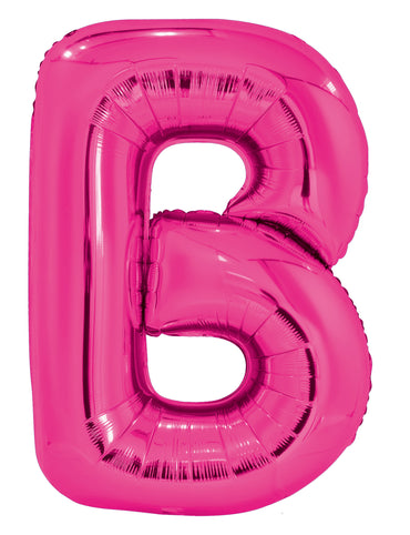Letter B Bright Pink Foil Balloon 86cm - Party Savers