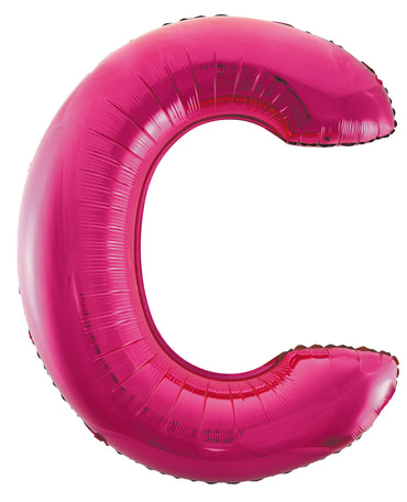 Letter C Bright Pink Foil Balloon 86cm - Party Savers
