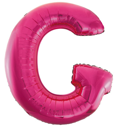 Letter G Bright Pink Foil Balloon 86cm - Party Savers