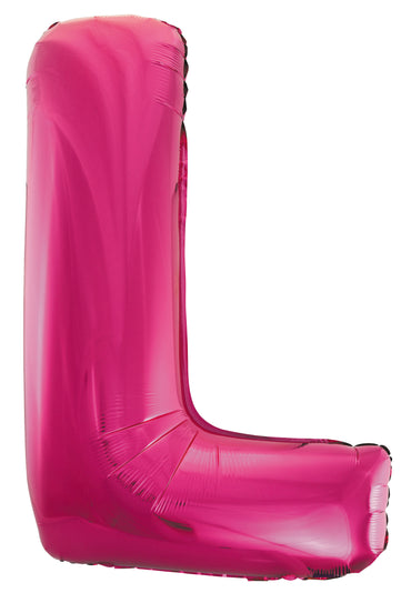 Letter L Bright Pink Foil Balloon 86cm - Party Savers