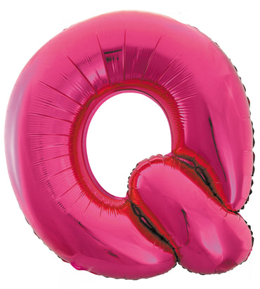 Letter Q Bright Pink Foil Balloon 86cm - Party Savers